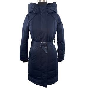 NOBIS Astrid Navy Parka Jacket Hooded Adjustment Draw Strap XX-Small XXS NEW